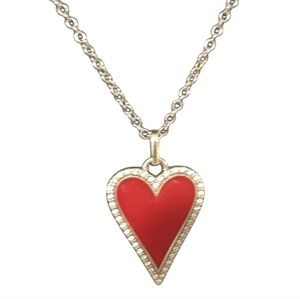 Brighton Dazzling Love Necklace Red Heart‎ Pave Crystal Pendant silver New